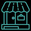 icon of a small shop or store, representing a business
